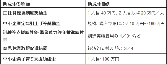 助成金の例